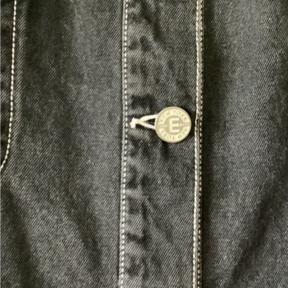 Emanuel Ungaro Classic Black Denim Jacket with White Stitching Size L - Picture 4 of 10